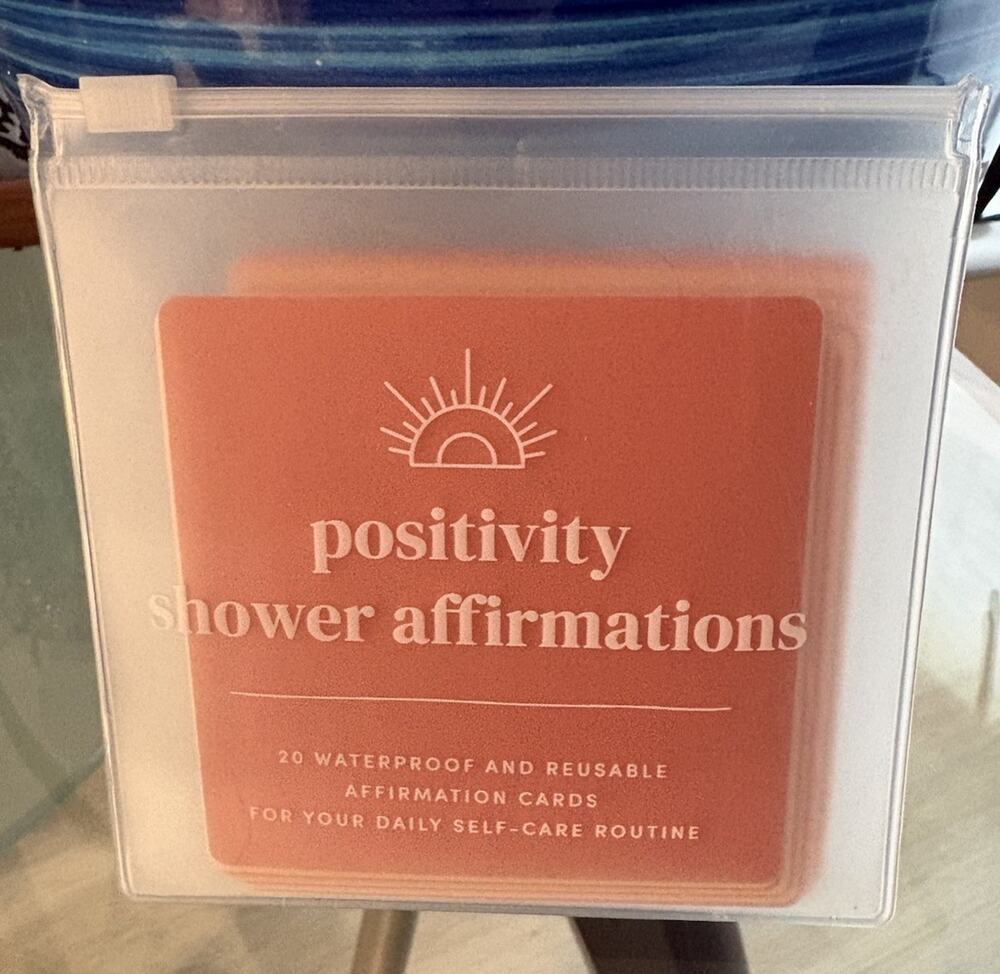 (20-Pk) Shower Affirmation Cards Waterproof 3.5" x 3.5" pink
